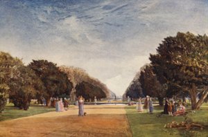 The Great Avenue, Hampton Court (färg litho) av John Fulleylove