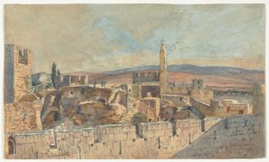 Utsikt över Gamla stan i Jerusalem, andra hälften av 1800-talet. av John Fullylove