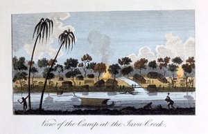 Utsikt över lägret vid Java Creek, 1813