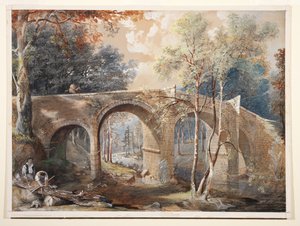 Woodcutters vid Fingle Bridge, Dartmoor av John Gendall