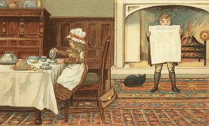 Frukost (färg litho)