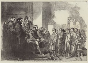 Kung Alfred den store undervisade den anglosaxiska ungdomen av John Gilbert