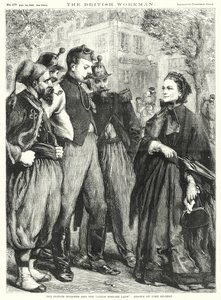 De franska soldaterna och "Lilla engelska damen" (gravyr) av John Gilbert