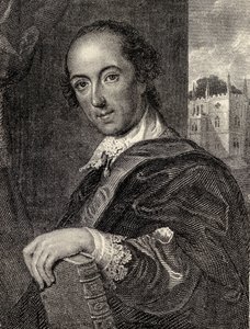 Horace Walpole, illustration från "Memoirs of Eminent Etonians", av Sir Edward Creasy publicerad London 1876 av John Giles Eccardt