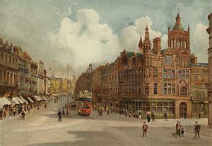 Liverpool: Lord Street, med Church Street på avstånd (färg litho)