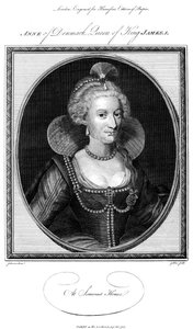 Anne av Danmark 1574-1619, drottninggemål till kung James I, 1786.