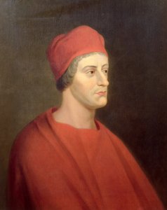 Porträtt av skådespelaren Henry Harris som Wolsey i William Shakespeares Henrik VIII, 1662