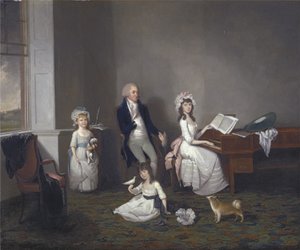 John Richard Comyns från Hylands Essex, med sina döttrar, 1775