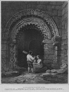 En utsmyckad dörröppning i slottet i Newcastle, Northumberland, 1814 av John Greig