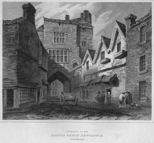 Ingången till Castle Garth Newcastle, Northumberland, 1814 av John Greig