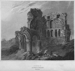 Interiör av Lindisfarn. West End, 1814
