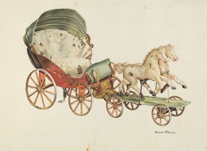 Calash och hästar, c. 1940.