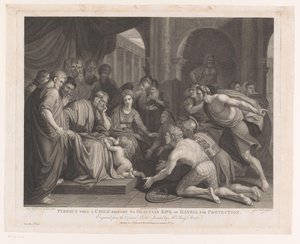 Pyrrhus fördes till kung Glaucias som barn för skydd Pyrrhus när ett barn kommer till Glaucias King of Illyria för skydd (titel på objektet) Huvudmålningar i England (serietitel) The Most Capital Paintings in England (serie tit