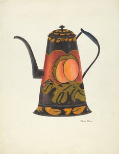 Toleware kaffekanna, 19351942.