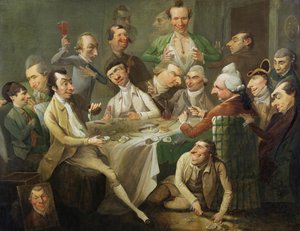A Caricature Group, ca 1776 (olja på duk)
