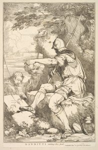 Banditti tar sin post från femton etsningar tillägnad Sir Joshua Reynol..., 8 december 1778. av John Hamilton Mortimer