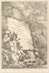 Frontispice Femton etsningar tillägnad Sir Joshua Reynolds, 1778. av John Hamilton Mortimer