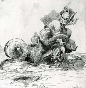 Illustration av ett havsmonster, 1700-tal