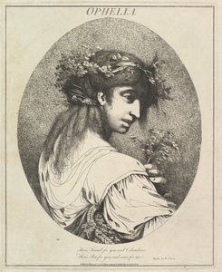 Ophelia tolv karaktärer från Shakespeare, 20 maj 1775.