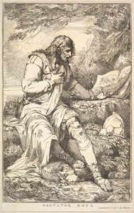Salvator Rosa från Femton Etchings Dedicated to Sir Joshua Reynolds, 8 december 1778. av John Hamilton Mortimer