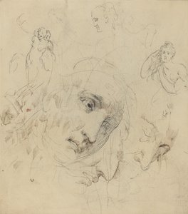 Studier med Central Female Face av John Hamilton Mortimer