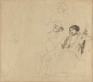 Studie för "The Rustic Dancers" av John Hamilton Mortimer