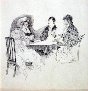 Ett kortspel (penna och bläck på papper) av John Harden