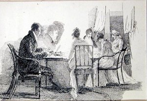 En lugn kväll i (penna och bläck på papper) av John Harden