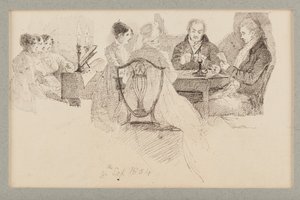 An Evenings Entertainment, 1804 (penna och bläck på papper) av John Harden