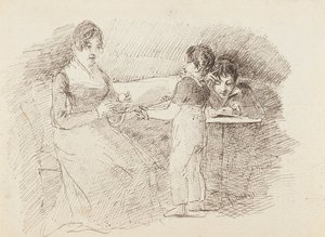 Pojke som håller ull, 1843 av John Harden