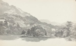 Bridge, Lake District, Cumbria (wc på papper) av John Harden