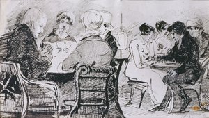 Kort och schack, 1815 (penna och bläck på papper) av John Harden