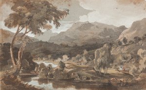 Elter Water, Lake District, Cumbria (wc på papper) av John Harden