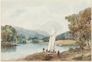 Lily of the Valley Island, Lake Windermere, Lake District, Cumbria, 1827 (wc på papper)