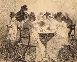 Fest i Dublin, 1809 (penna och bläck på papper) av John Harden