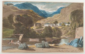 Slate Wharf vid Clappersgate, 1817 (wc på papper) av John Harden