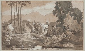 View East to Ambleside, 1812 (wc på papper) av John Harden