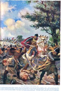 Battle of Bouvines 1214, illustration från 