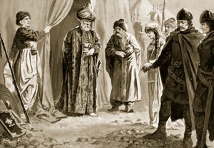 Ivan Shishman III överlämnar sin syster till Sultan Murad I, 1366 av John Harris Valda