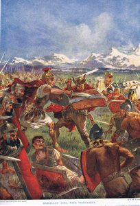 Marcellus duell med Virdumarus, illustration från 