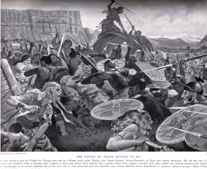 Slaget vid Aquae Sextiae, 102 f.Kr., illustration från 