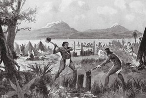 Stiftelsen för staden Mexiko (litografi) av John Harris Valda