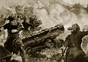 Turkarnas belägring av Konstantinopel, illustration från 