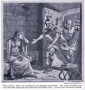 Deras mamma Silvia var överlycklig över att se Romulus och Remus, ca 1950 av John Harris Valda