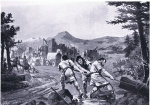 Wallachiska bergsmän grundade en stad på 800-talet, från Hutchinsons History of the Nations av John Harris Valda