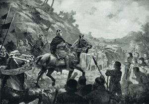 Vilhelm Erövrarna marscherar in i Wales av John Harris Valda