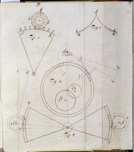 Diagram över tidtagarens rörelser (penna och bläck på papper)