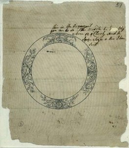 Ms 3972/3 Urtavla design för den fjärde tidtagaren (penna och bläck)