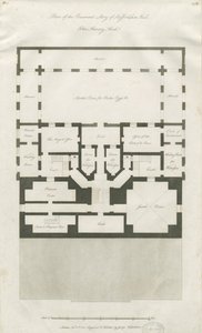 Stafford - Plan of Basement Story of Shire Hall: gravyr, nd [1794-1798] (tryck) av John Harvey