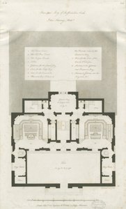 Stafford - Plan över huvudvåningen i Shire Hall: gravyr, nd [1794-1798] (tryck) av John Harvey